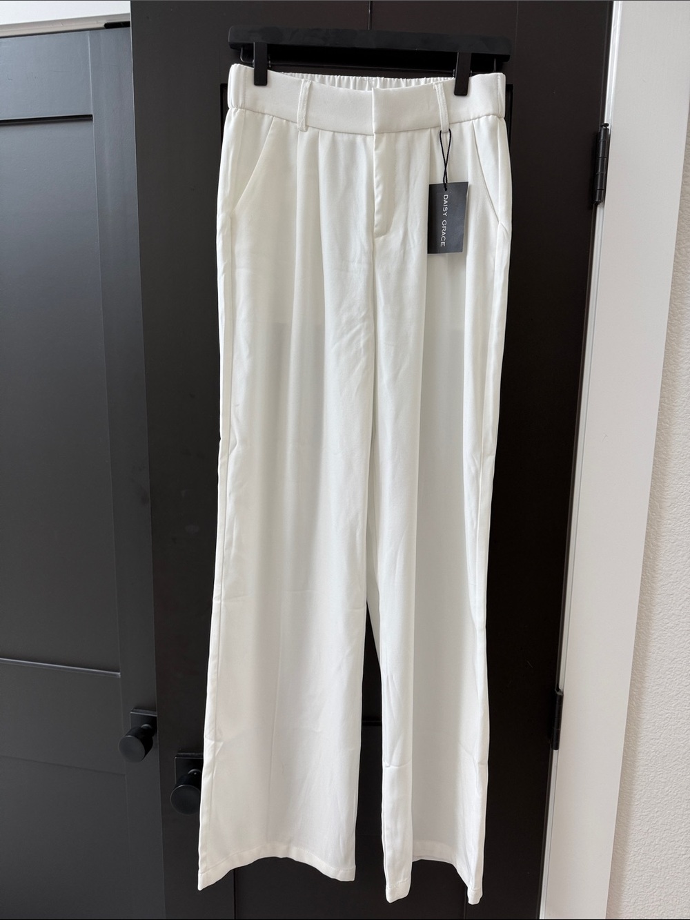 White Daisy Grace Wide-Leg Trousers with New With Tag